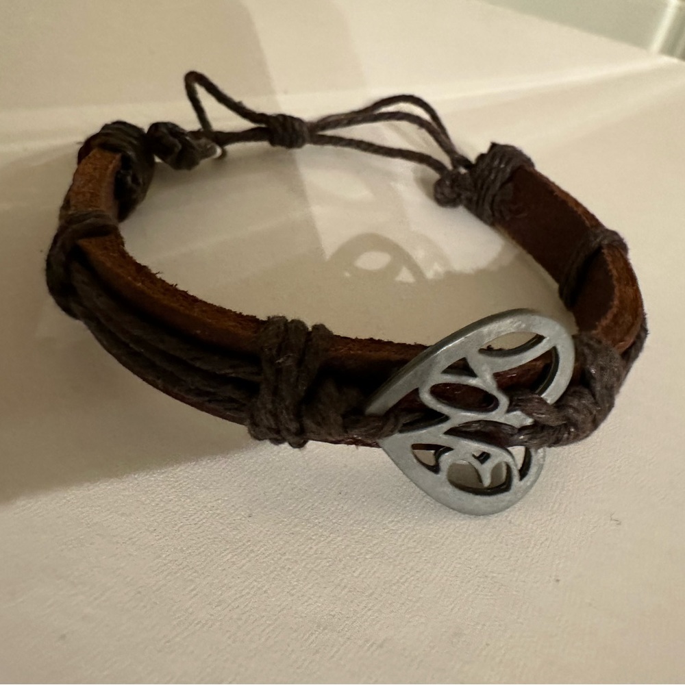 Women’s leather adjustable bracelet- LOVE